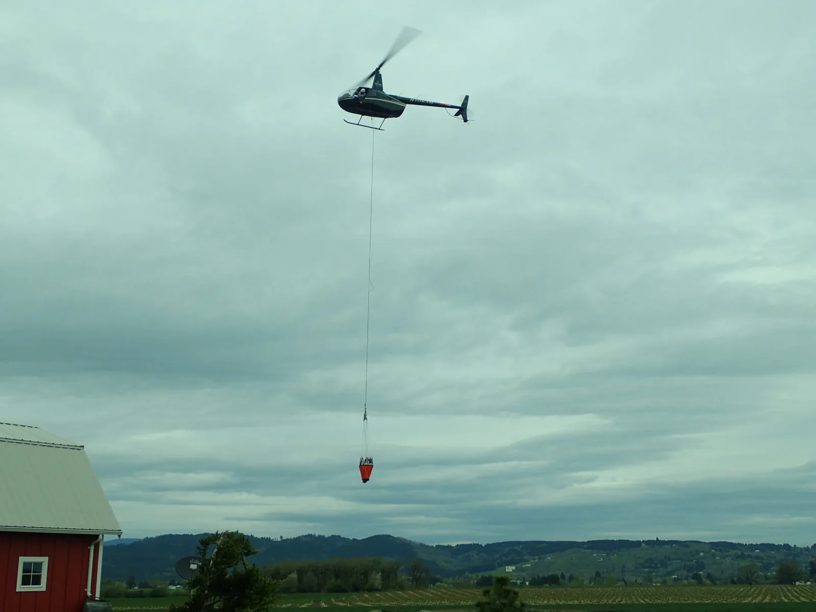 Helicopter long-line operation in the field