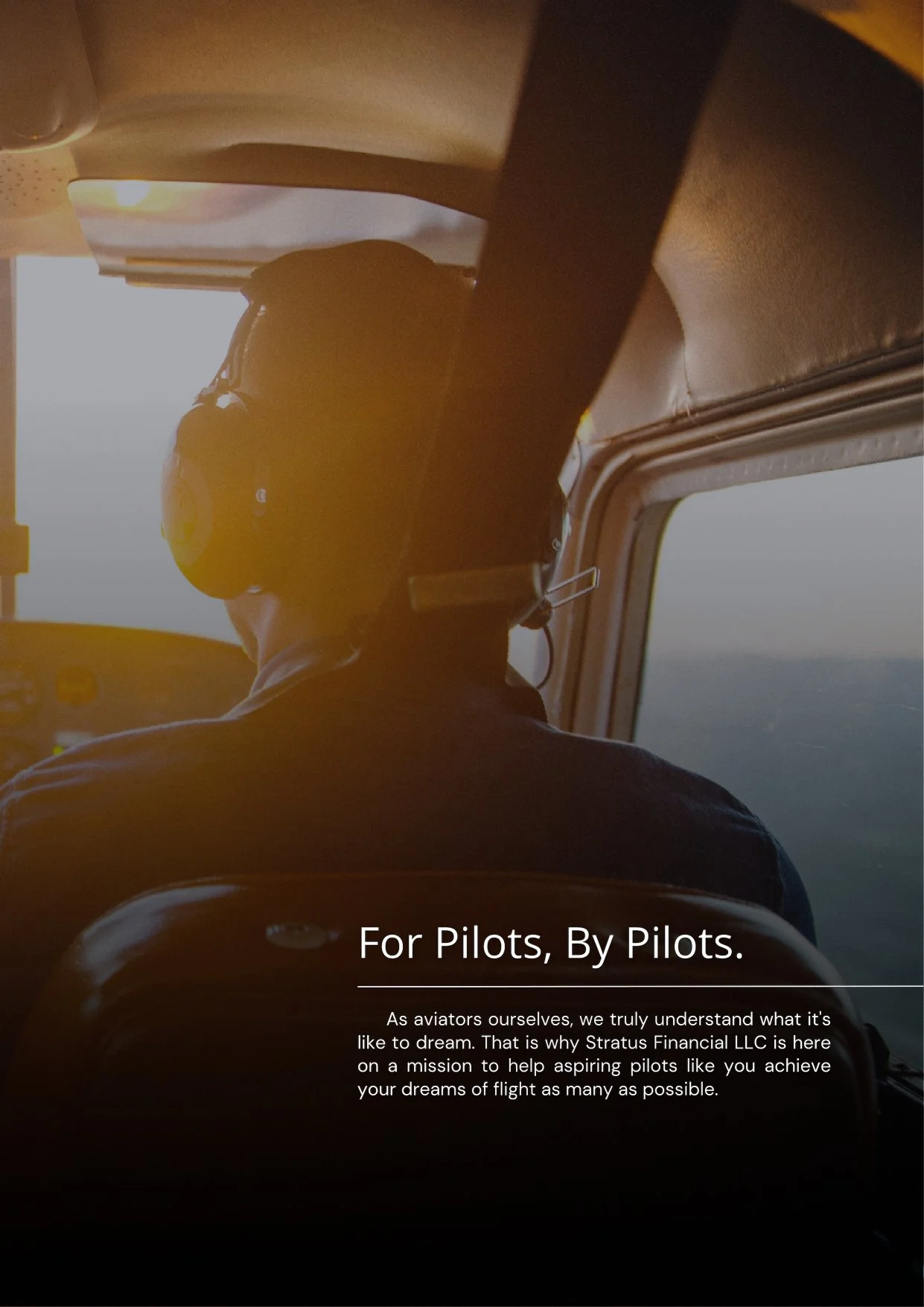 Stratus Financial "For Pilots, By Pilots" program flyer
