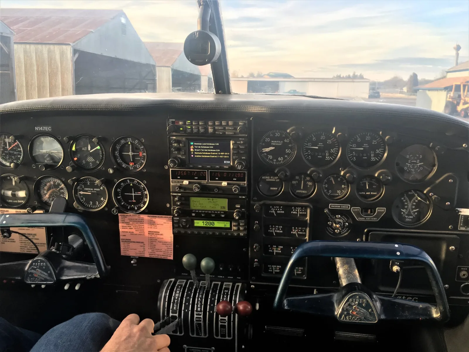 View from the Cessna 172 cockpit during fixed-wing training
