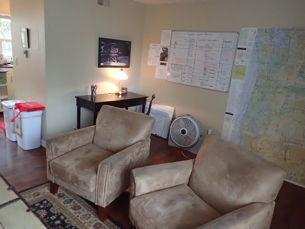 Furnished living room in the JTH duplex